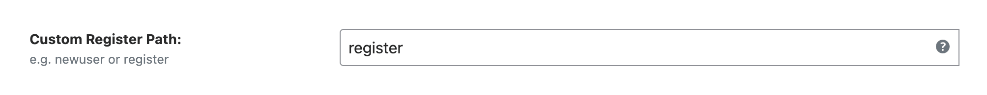 WP Ghost custom register path field in Login Security settings