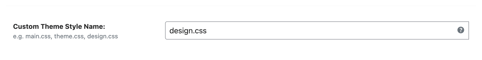 WP Ghost theme style name customization showing style.css renamed to a custom name