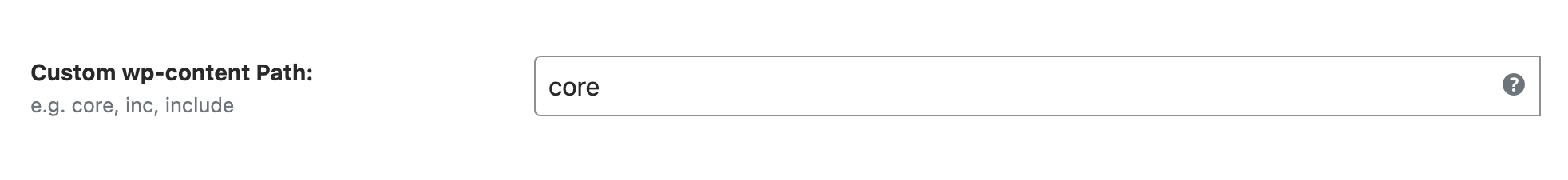 WP Ghost custom wp-content path field in WP Core Security settings
