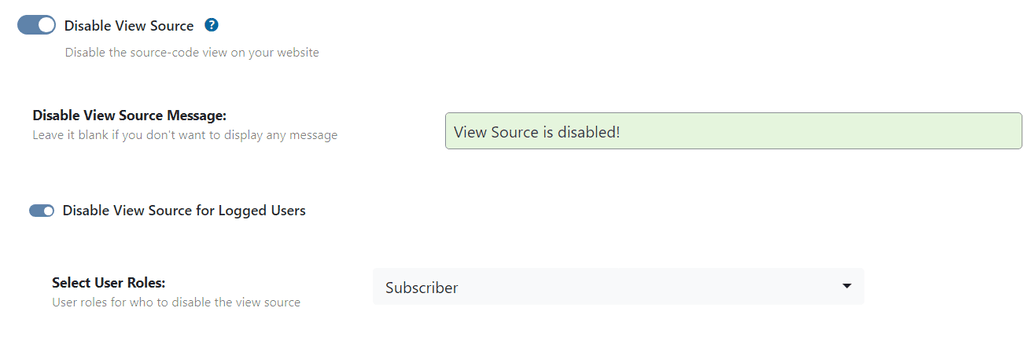 Disable View Source