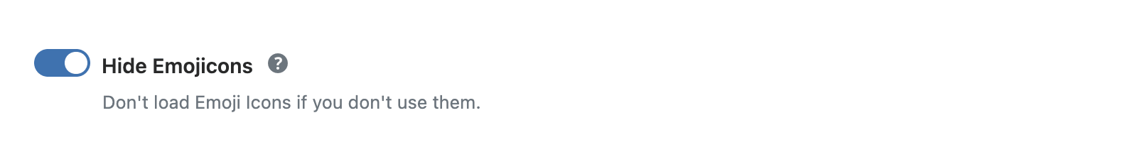 WP Ghost toggle to disable and hide WordPress emoji icon scripts