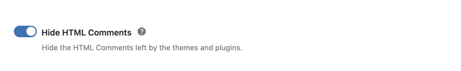 WP Ghost toggle to remove HTML comments from the website source code