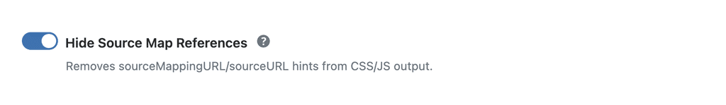 WP Ghost toggle to disable and hide WordPress Source Map References