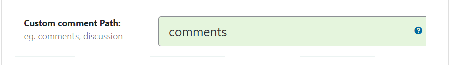 WP Ghost Custom Comments Path field in WP Core Security settings