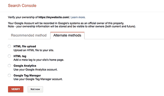 Verify your website